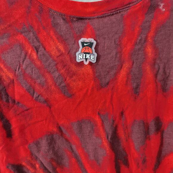 Nike Men's Red Tie Dyed With Skeleton Graphics T Shirt Size L 52924-0804 - Picture 6 of 8